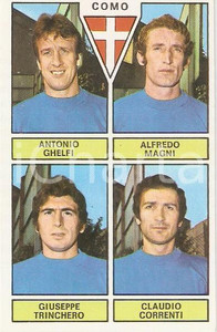 Oggetto da collezione cartaceo PANINI  CALCIATORI 1971  1972 Figurina COMO Ghelfi Magni Trinchero Correnti 4 1