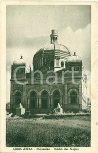 Cartolina originale da collezione 1935 ca ADDIS ABEBA ETIOPIA Mausoleo Tomba del NEGUS Cartolina FP NV 1