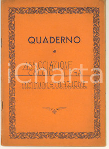 1944 Associazione Calcio LESA - Quaderno amministrazione e giocatori Quaderno originale d'epoca, realizzato dall'amministrazione dell'Associazione Calcio Lesa, con modelli per l'ordine di pagamento e per la registrazione dei giocatori.7 pagine compilate con la modulistica, una delle quali contenente nominativo e firma di un giocatore che era stato messo sotto contratto dalla società.  FAIR/discreto lievi piegature angolari FORMATO: 15x20 cm originale e autentica 1