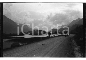 Fotografia d epoca originale 1923 SAINT MORITZ Scorcio panoramico verso il lago NEGATIVO ORIGINALE 1