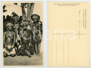 Cartolina originale da collezione 1930 ca C. ZAGOURSKI «L Afrique qui disparaît» Danseurs Bakamputu Postcard 31 1