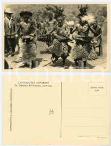 1930 ca C. ZAGOURSKI «L'Afrique qui disparaît» Danseur Bakamputu. SANKURU n. 34  Fotocartolina postale d'epoca, appartenente alla serie «L'Afrique qui disparaît» del fotografo Casimir Zagourski (Léopoldville).N° 34, non viaggiata.  GOOD/buono  FORMATO: 14x9 cm originale e autentica 1