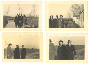 Fotografia d epoca originale 1950 ca MILANO LAMBRATE Famiglia in campagna Lotto 4 foto VINTAGE 10x7 cm 1