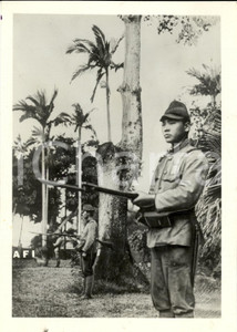 Fotografia d epoca originale 1941 MALACCA WW2 Sentinelle giapponesi nell INDOCINA occupata Fotografia 1