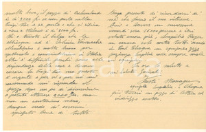 Autografo originale 1938 CICLISMO LOANO Lettera manager FUSTI  ingaggio ARCHAMBAUD AUTOGRAFO 1