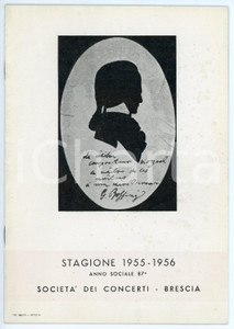 1955 BRESCIA Società dei concerti - Programma stagione 1955/1956 Anno sociale 87 Programma d'epoca. PAGINE: 18 POOR/danneggiato Macchie in copertina FORMATO: 17x24 cm originale e autentica 1