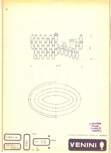 Materiale pubblicitario d’epoca 1960 ca MURANO VENEZIA VENINI Vetrai Disegno di lampada ELIOGRAFIA 3 1