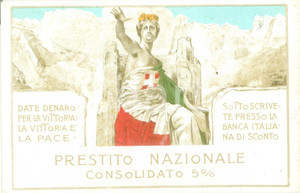 Cartolina originale da collezione 1915 ca PROPAGANDA WW1 Prestito Nazionale Consolidato Vittoria Cartolina 2 1