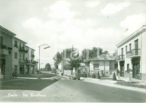 Cartolina originale da collezione 1960 ca PIOLTELLO MI Via Rivoltana a LIMITO con FIAT 500 ANIMATA 3 1