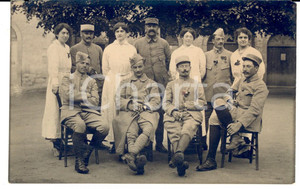 Fotografia d epoca originale 1916 WW1 YSSINGEAUX HAUTE LOIRE Ospedale militare  Soldati e infermiere Foto 1