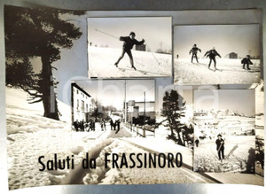 Stampa, bozzetto originale 1960 ca FRASSINORO Vedutine con piccoli sciatori Bozzetto preparatorio cartolina 1