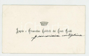 Autografo originale 1890 ca BOLOGNA Angelo e Clementina GUIDELLI DEI CONTI GUIDI Biglietto AUTOGRAFO 1