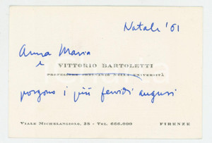 Autografo originale 1961 FIRENZE Anna Maria e Vittorio BARTOLETTI Biglietto di auguri AUTOGRAFO 1