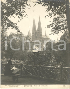 Fotografia d epoca originale 1904 LUBECK GERMANY Block v. d. Bahnhofhohe Foto ANIMATA artista n. 2350 1