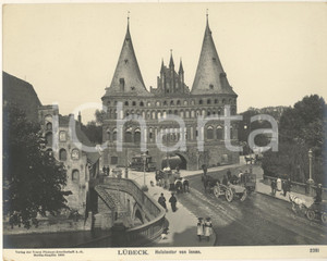 Fotografia d epoca originale 1904 LUBECK GERMANY Holstentor von innen. Foto ANIMATA carrozze n. 2351 1 1