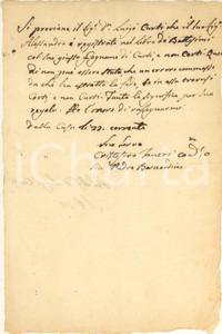 Documento originale, autentico 1830 ca MILANO Alessandro CURTI  Certificato con il cognome sbagliato 1