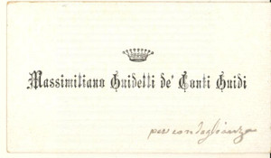 Autografo originale 1890 ca BOLOGNA Massimiliano GUIDETTI conte GUIDI  Biglietto AUTOGRAFO 1