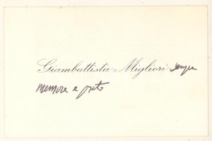 Autografo originale 1940 ca Avv. Giambattista MIGLIORI  Biglietto da visita AUTOGRAFO 1