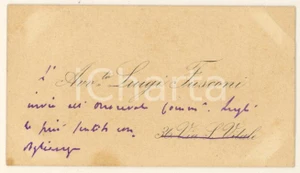 Autografo originale 1890 ca BOLOGNA Avv. Luigi FUSCONI  Biglietto da visita AUTOGRAFO 1