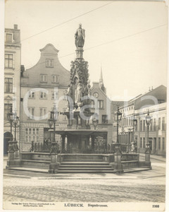 Fotografia d epoca originale 1904 LUBECK GERMANY Siegesbrunnen  Fontana della Vittoria Foto n. 2360 3 1