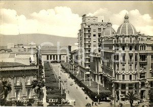 Cartolina originale da collezione 1959 FOGGIA Veduta di viale XXIV Maggio *Cartolina ANIMATA FG VG 1