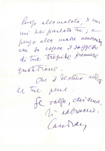 Autografo originale 1960 MILANO Aurelio CANDIAN  Lettera a un amico  Autografo 1