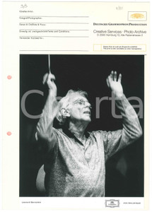 Fotografia d epoca originale 1980 ca MUSICA Leonard BERNSTEIN Ritratto  Foto DEUTSCHE GRAMMOPHON 7 1