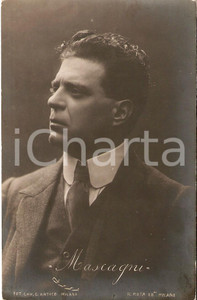 Cartolina originale da collezione 1910 ca LIRICA Ritratto di Pietro MASCAGNI Compositore Cartolina ed. ROTA 3 1