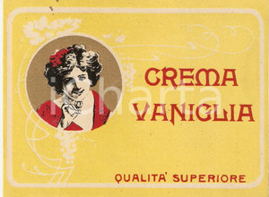 Materiale pubblicitario d’epoca 1920 ca Liquore CREMA VANIGLIA Qualità superiore  Etichetta 13x9 cm 7 1
