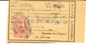 Manoscritto, lettera originale 1909 STORIA POSTALE ISTANBUL PERA Ricevuta telegramma per Milano Bollo 2 1