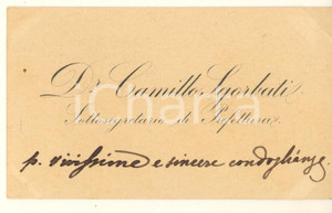 Autografo originale 1890 ca s.l. Camillo SGORBATI Sottosegretario di Prefettura Biglietto autografo 1