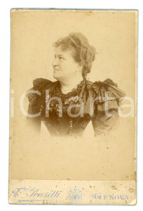 Fotografia d epoca originale 1900 ca GENOVA Ritratto di una donna  Foto F. PONZETTI 10x16 cm 1