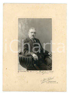 Fotografia d epoca originale 1905 PONTIDA Dottor Pier Maria ROTA Ritratto  Foto F.LII SOLZAL 11x16 cm 1