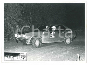 Fotografia d epoca originale 1973 CREMONA  RALLY Coppa Feraboli  Fiat 128 Coupé n.54  Foto 18x13 cm 1
