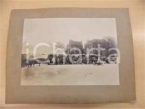 Fotografia d epoca originale 1910 ca TROYES Carovana e tendone del circo in piazza Foto BRUNON RARA 1