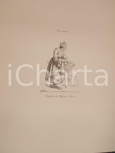 Stampa, bozzetto originale 1950 ca Eugenio BOSA COSTUMI TRIESTINI Venditrice di solferini e lesca Stampa 1