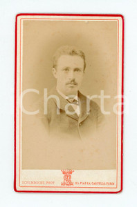 Fotografia d epoca originale 1900 ca TORINO Ritratto di Carlo BISCEGLIE Foto SCHEMBOCHE  CDV  6x10 cm 1