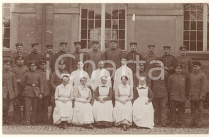 Fotografia d epoca originale 1916 WW1 STRASBOURG  Lazarett n.37  Medici e infermiere con ufficiali Foto 1