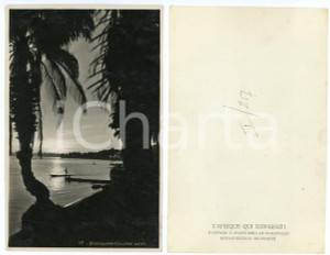 1930 ZAGOURSKI «L'Afrique qui disparaît» STANLEYVILLE - Coucher du soleil I. 217  Fotografia originale d'epoca, appartenente alla serie «L'Afrique qui disparaît» del fotografo Casimir Zagourski (Léopoldville). CONDIZIONI:FAIR/discreto lievi rigatureFORMATO: 9x14 cm originale e autentica 1