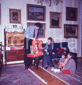 Fotografia d epoca originale 1971 JUVENTUS Sandro SALVADORE ritratto familiare DIAPOSITIVA ORIGINALE 2 1