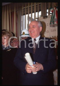 Fotografia d epoca originale 35mm vintage slide 1995 SESTO SAN GIOVANNI Michail GORBACHEV Raissa 32 1