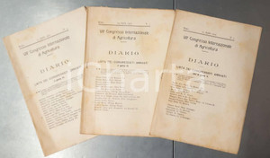 Libro, pubblicazione d epoca 1903 ROMA VII Congresso di Agricoltura  Lotto 3 liste congressisti e attività 1
