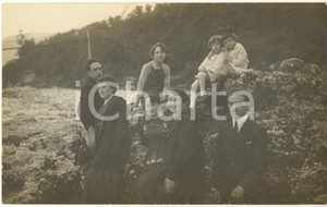 Fotografia d epoca originale 1920 ca SAN PIETRO AL NATISONE UD Famiglia al fiume  Ponte sospeso Foto 3 1