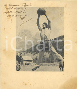 Autografo originale 1936 DOLOMITI  CALCIO  Portiere durante evento PNF Stampa con AUTOGRAFO 1