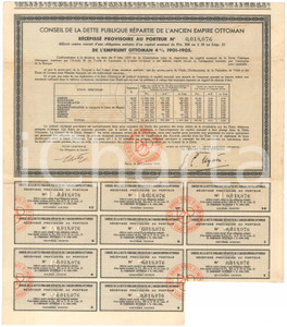 Oggetto da collezione cartaceo 1933 Conseil dette publique ANCIEN EMPIRE OTTOMAN Récépissé provisoire 5 1