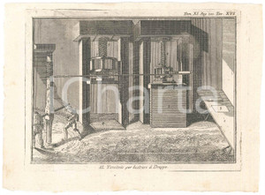 Stampa, bozzetto originale 1767 ? LO SPETTACOLO DELLA NATURA  Il lavoro de  tosatori, o cimatori Stampa 1