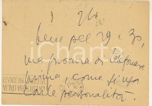 Autografo originale 1934 PARMA Cartolina di Aurelio CANDIAN al rientro da Milano  Autografo 1