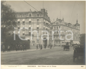Fotografia d epoca originale 1904 BREMEN GERMANY Hotel Hillmann und de l Europe Foto ANIMATA n. 1863 1 1