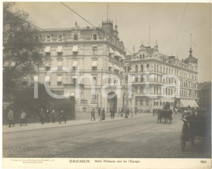 Fotografia d epoca originale 1904 BREMEN GERMANY Hotel Hillmann und de l Europe Foto ANIMATA n. 1863 5 1