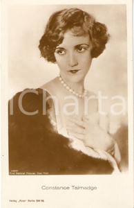 Cartolina originale da collezione 1920 ca CINEMA Constance TALMADGE Portrait with pearl necklace Cartolina FP NV 1